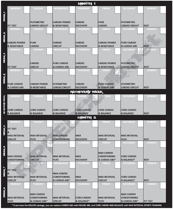 T25 workout calendar free download